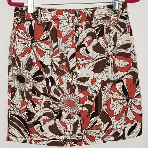 Loft skirt size 4 Brown, Orange and white floral - Picture 4 of 4
